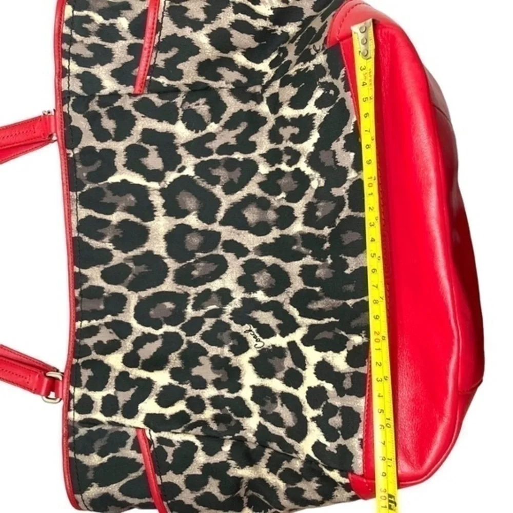 COACH Park Ocelot Print N/S Black Multicolor red F25178